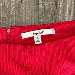 Papaya Red High-Waisted Shorts